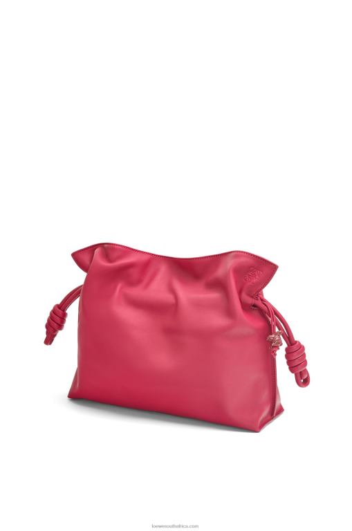 Loewe Women Flamenco clutch in nappa calfskin 206XF445 Ruby Red Glaze