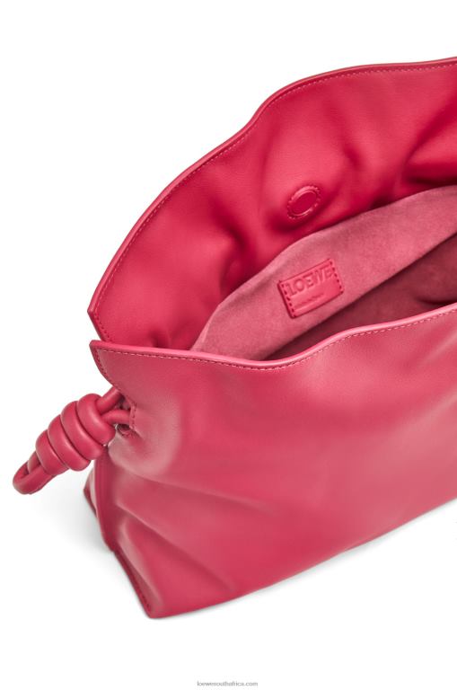 Loewe Women Flamenco clutch in nappa calfskin 206XF445 Ruby Red Glaze
