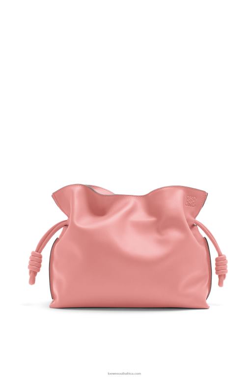 Loewe Women Flamenco clutch in nappa calfskin 206XF447 Peach Bloom