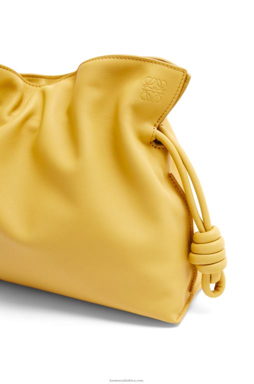 Loewe Women Flamenco clutch in nappa calfskin 206XF448 Pale Yellow Glaze