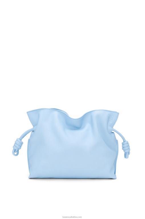 Loewe Women Flamenco clutch in nappa calfskin 206XF539 Dusty Blue