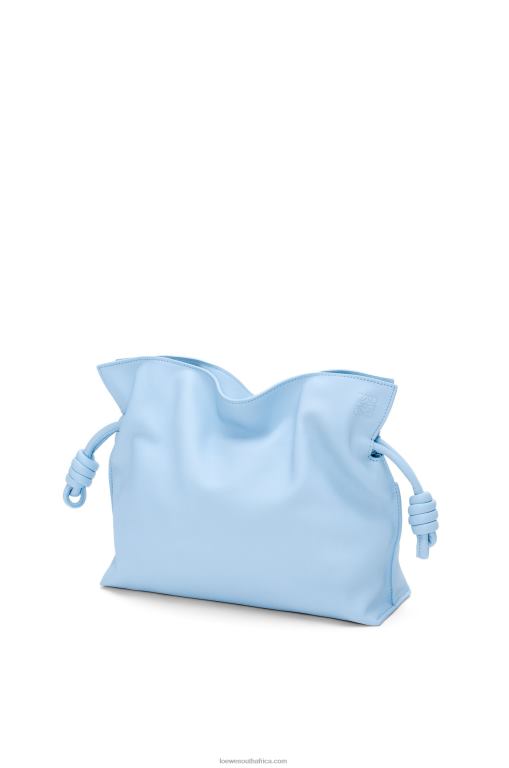 Loewe Women Flamenco clutch in nappa calfskin 206XF539 Dusty Blue