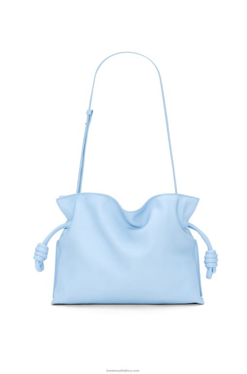 Loewe Women Flamenco clutch in nappa calfskin 206XF539 Dusty Blue
