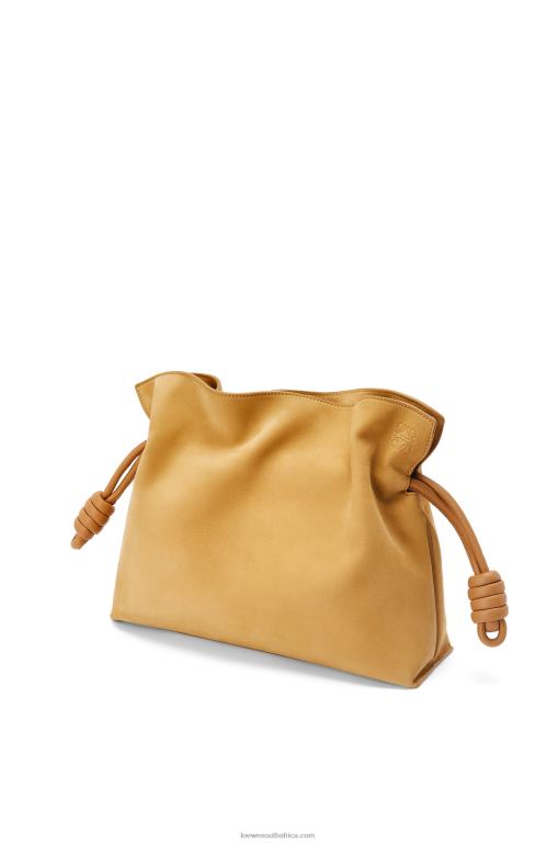 Loewe Women Flamenco clutch in nubuck 206XF528 Desert