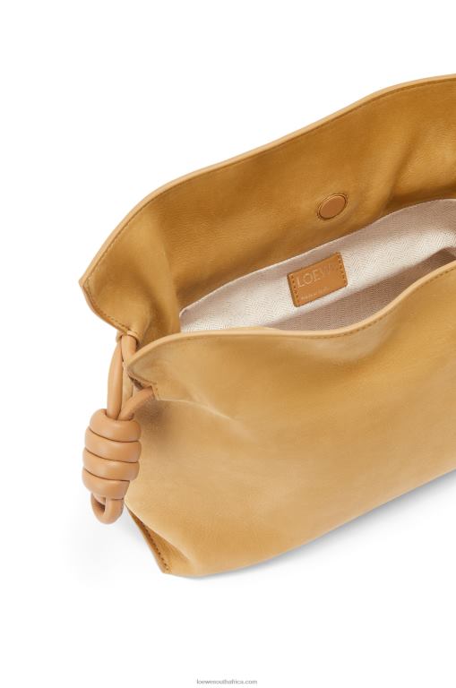 Loewe Women Flamenco clutch in nubuck 206XF528 Desert