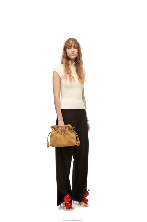 Loewe Women Flamenco clutch in nubuck 206XF528 Desert