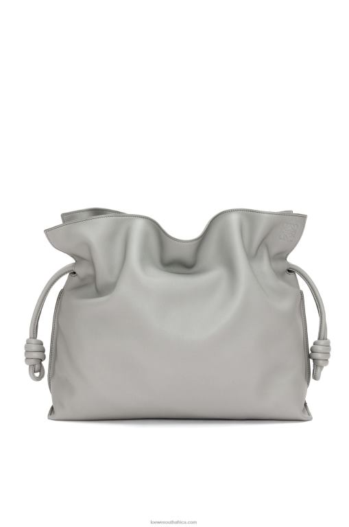 Loewe Women Large Flamenco clutch in nappa calfskin 206XF189 Pearl Grey