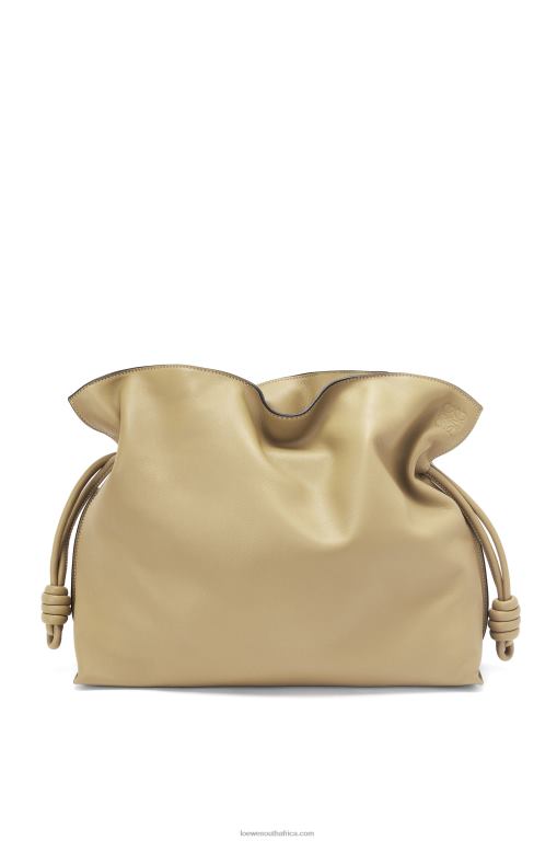 Loewe Women Large Flamenco clutch in nappa calfskin 206XF423 Clay Green