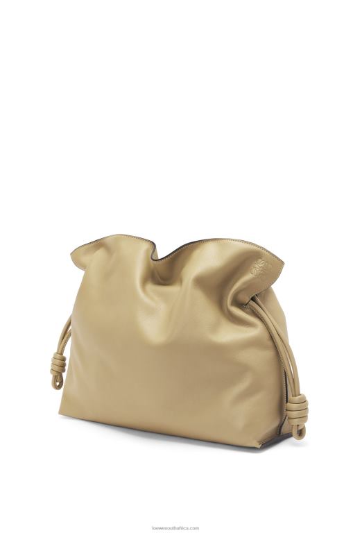 Loewe Women Large Flamenco clutch in nappa calfskin 206XF423 Clay Green
