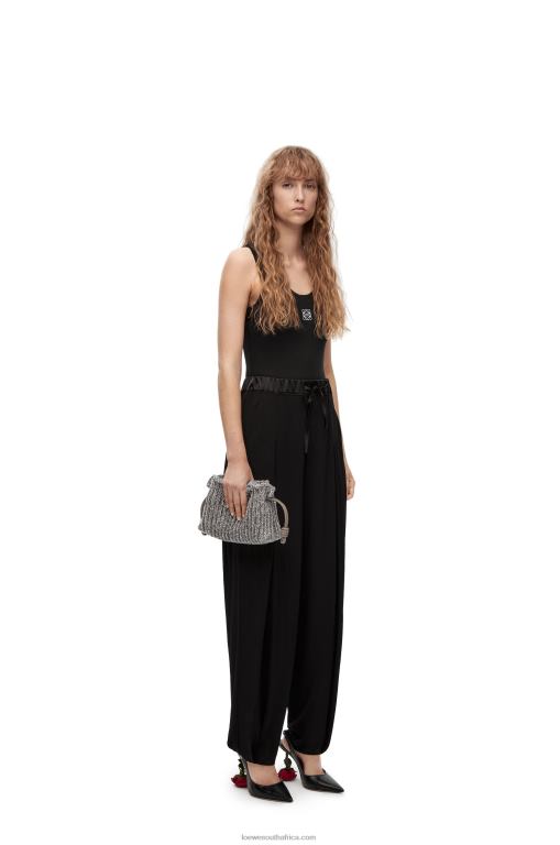 Loewe Women Mini Flamenco clutch in lurex textile 206XF561 Silver