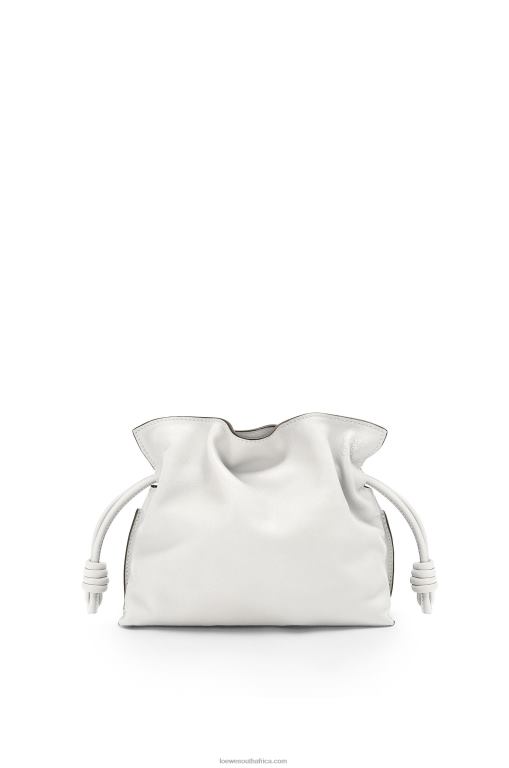 Loewe Women Mini Flamenco clutch in nappa calfskin 206XF207 Soft White