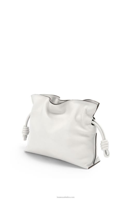 Loewe Women Mini Flamenco clutch in nappa calfskin 206XF207 Soft White