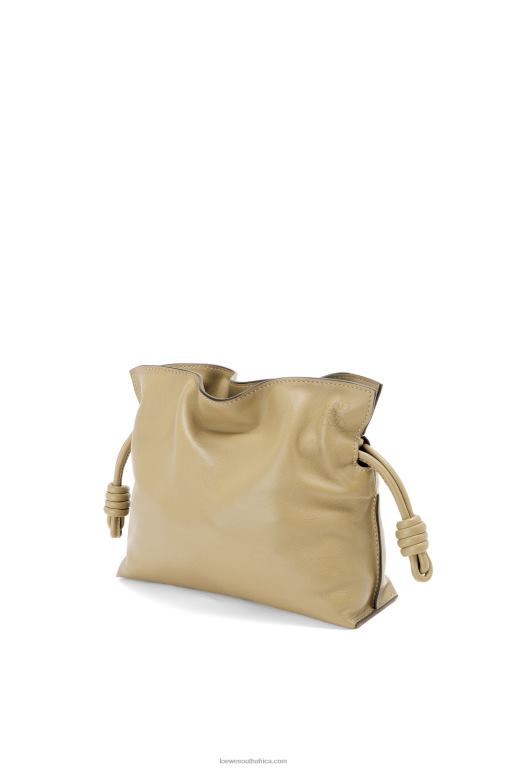 Loewe Women Mini Flamenco clutch in nappa calfskin 206XF217 Clay Green