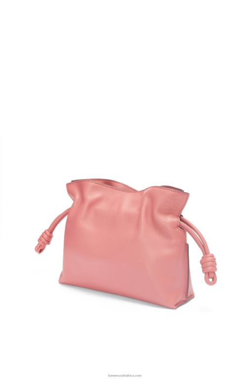 Loewe Women Mini Flamenco clutch in nappa calfskin 206XF267 Peach Bloom