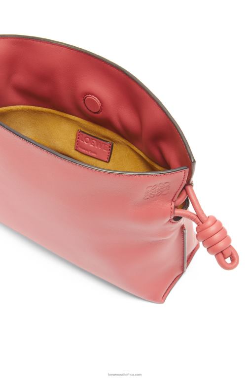 Loewe Women Mini Flamenco clutch in nappa calfskin 206XF267 Peach Bloom