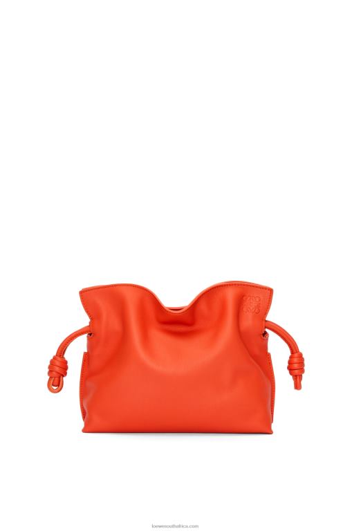 Loewe Women Mini Flamenco clutch in nappa calfskin 206XF320 Sunrise Orange