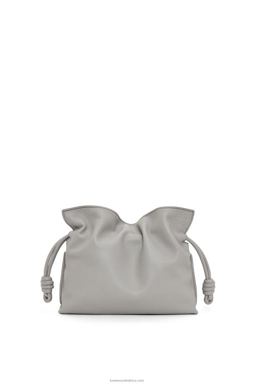 Loewe Women Mini Flamenco clutch in nappa calfskin 206XF328 Pearl Grey