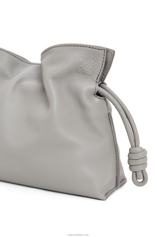 Loewe Women Mini Flamenco clutch in nappa calfskin 206XF328 Pearl Grey