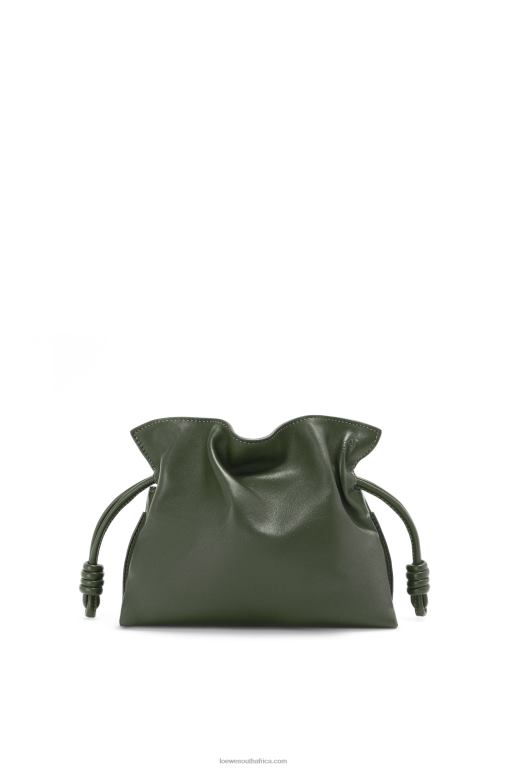 Loewe Women Mini Flamenco clutch in nappa calfskin 206XF553 Vintage Khaki