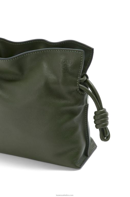 Loewe Women Mini Flamenco clutch in nappa calfskin 206XF553 Vintage Khaki