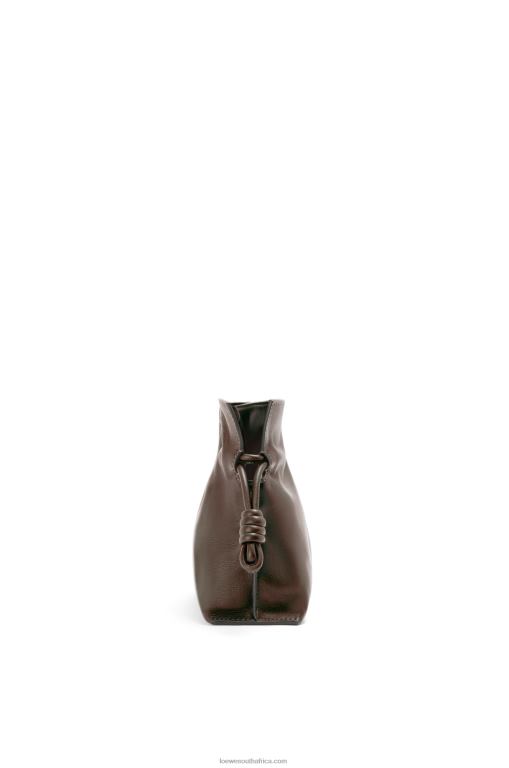 Loewe Women Mini Flamenco clutch in nappa calfskin 206XF555 Chocolate