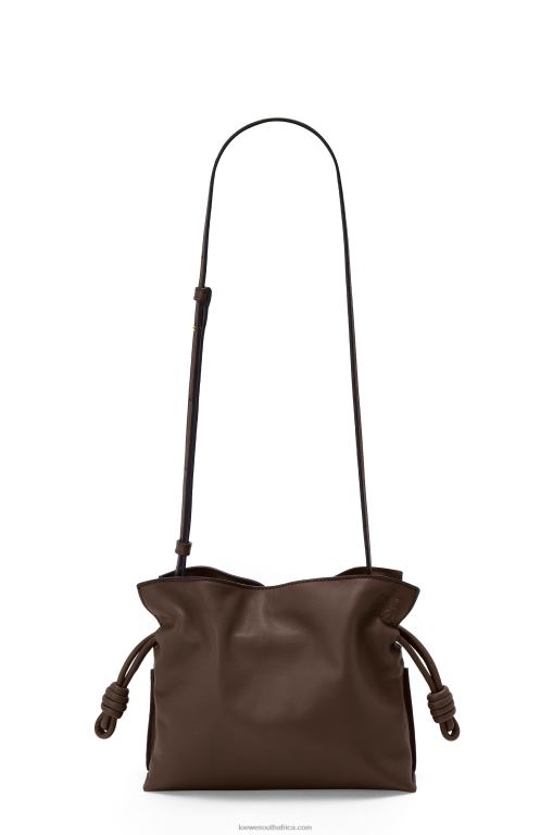 Loewe Women Mini Flamenco clutch in nappa calfskin 206XF555 Chocolate