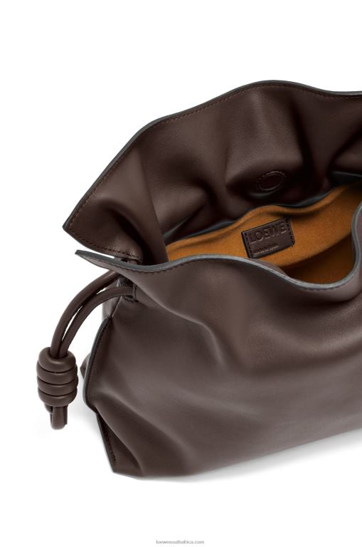Loewe Women Mini Flamenco clutch in nappa calfskin 206XF555 Chocolate