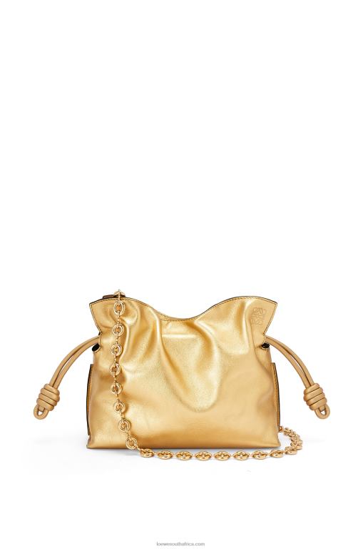 Loewe Women Mini Flamenco clutch in nappa calfskin with chain 206XF333 Gold