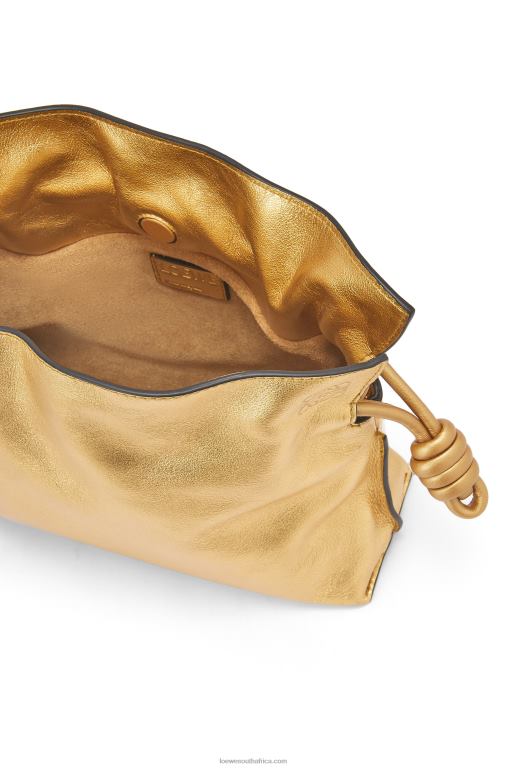 Loewe Women Mini Flamenco clutch in nappa calfskin with chain 206XF333 Gold