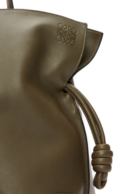 Loewe Women XL Flamenco bag in nappa calfskin 206XF360 Dark Khaki Green