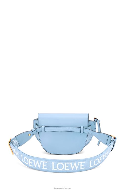 Loewe Women Mini Gate Dual bag in soft calfskin and jacquard 206XF194 Dusty Blue