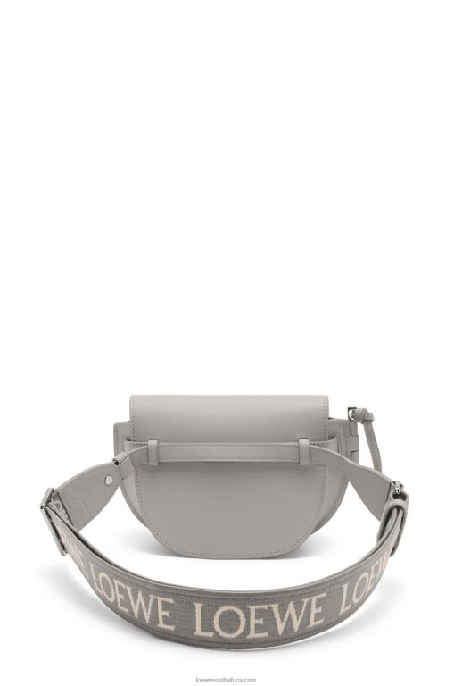 Loewe Women Mini Gate Dual bag in soft calfskin and jacquard 206XF195 Pearl Grey