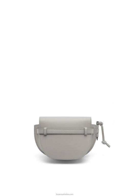 Loewe Women Mini Gate Dual bag in soft calfskin and jacquard 206XF195 Pearl Grey