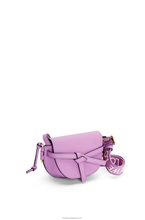 Loewe Women Mini Gate Dual bag in soft calfskin and jacquard 206XF196 Guimauve