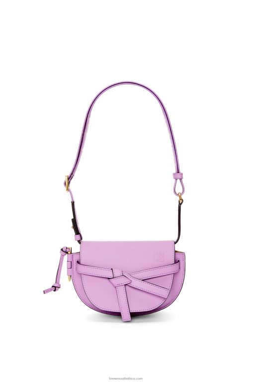 Loewe Women Mini Gate Dual bag in soft calfskin and jacquard 206XF196 Guimauve