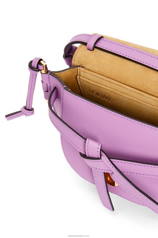 Loewe Women Mini Gate Dual bag in soft calfskin and jacquard 206XF196 Guimauve