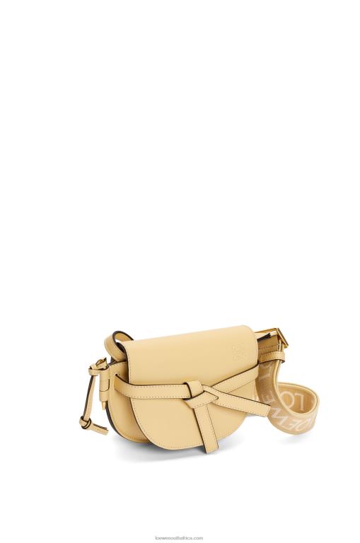 Loewe Women Mini Gate Dual bag in soft calfskin and jacquard 206XF209 Butter