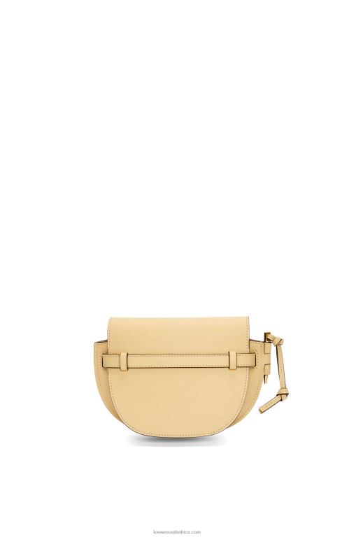 Loewe Women Mini Gate Dual bag in soft calfskin and jacquard 206XF209 Butter
