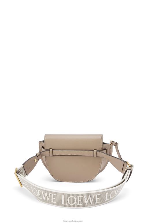 Loewe Women Mini Gate Dual bag in soft calfskin and jacquard 206XF218 Sand