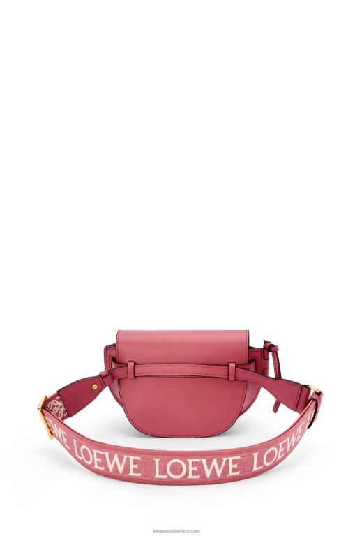 Loewe Women Mini Gate Dual bag in soft calfskin and jacquard 206XF265 Plumrose