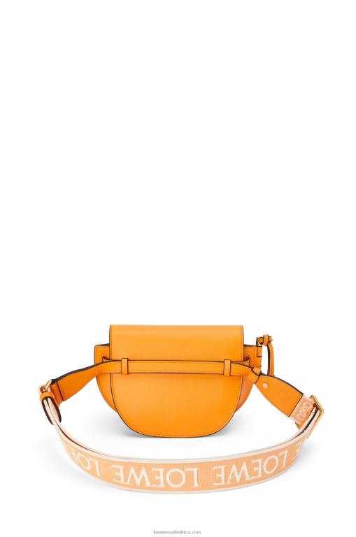 Loewe Women Mini Gate Dual bag in soft calfskin and jacquard 206XF275 Mandarin