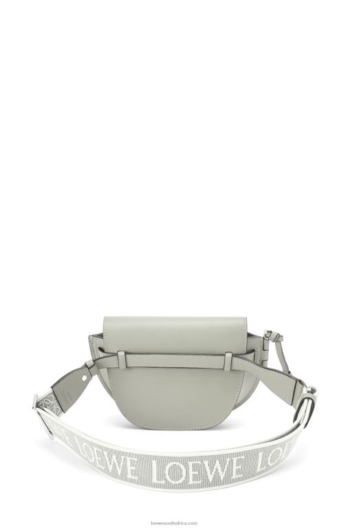 Loewe Women Mini Gate Dual bag in soft calfskin and jacquard 206XF276 Ash Grey