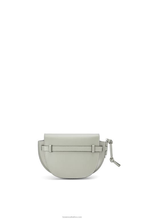 Loewe Women Mini Gate Dual bag in soft calfskin and jacquard 206XF276 Ash Grey