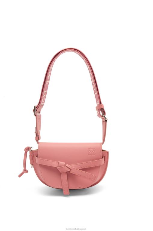 Loewe Women Mini Gate Dual bag in soft calfskin and jacquard 206XF554 Peach Bloom