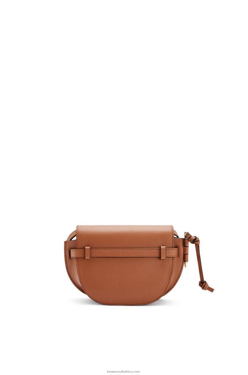 Loewe Women Mini Gate dual bag in pebble grain calfskin 206XF237 Tan