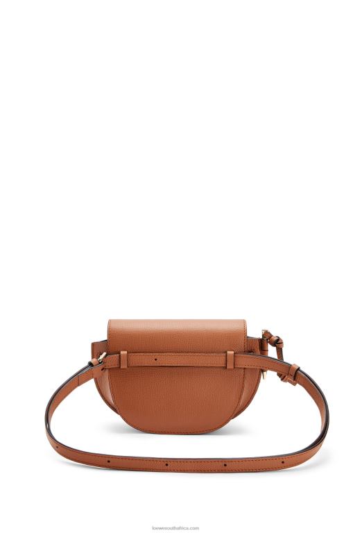 Loewe Women Mini Gate dual bag in pebble grain calfskin 206XF237 Tan