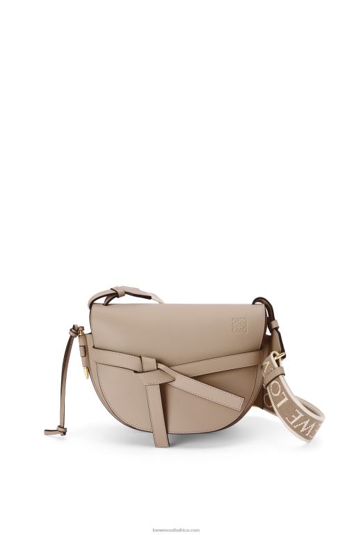 Loewe Women Small Gate bag in soft calfskin and jacquard 206XF255 Sand