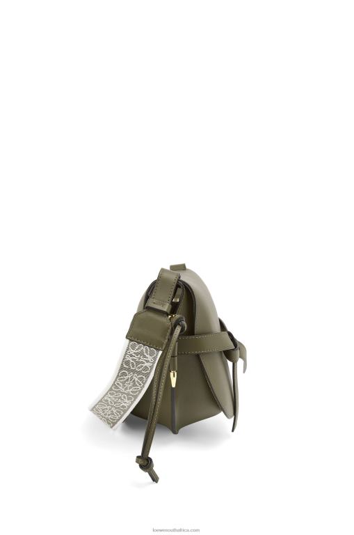 Loewe Women Small Gate bag in soft calfskin and jacquard 206XF256 Autumn Green