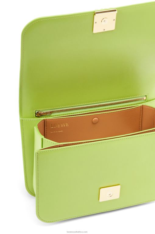 Loewe Women Goya bag in silk calfskin 206XF509 Green Bean