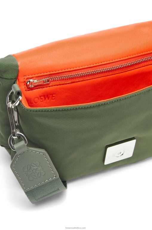 Loewe Women Mini Puffer Goya bag in nylon 206XF430 Vintage Khaki
